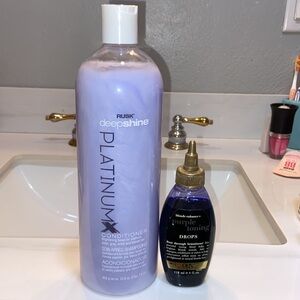 Blonde Bundle Rusk conditioner + purple drops